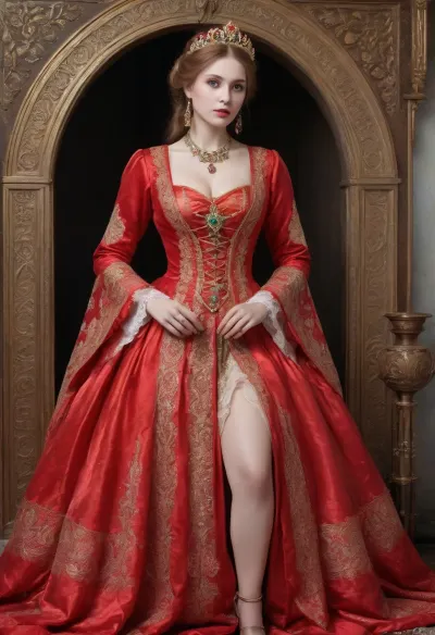 (Russian national costume}, lace filigree of bright, rich color. Super clear, big tits, highly detailed watercolor, glaze technique, plus colored alcohol ink, style of V. Vasnetsov, perfecteyes, dressed:2), (kneeling:2), <lora:359201_training_data:2>, cuffed, (chained:2), dudgeon, (knees:2), naked legs, naked pussy