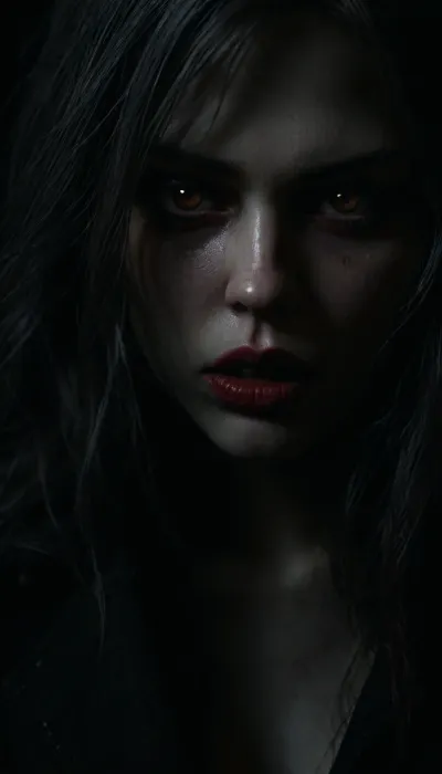 High-detail images, beautiful woman, beautiful face, Beautiful body, beautiful hands, beautiful feet, beautiful fingers, beautiful eyes, Beautiful ears, outdoor, public street, bus stop, night TIME, snow, winter, moon light, Fog, mist, (young face:1), (angry face:.5), very long hair, grey hair colors, red eyes color, emo style makeup, Black lipstick, (vampire girl:1.5), blood on mouth, (young body type:1), (Pale skin:1.5), a-cup chest, Moles, Wrinkles, Freckles, Veins, marks, Dressed Coat, Lingerie, torn jeans, Wet panties, hairy pussy, Hands in pocket Coat, Leg up on a wall pose, View from above, (<lora:detailed_notrigger:.9>:1), (<lora:dark:.65>:1), (<lora:detailer-xl:.9>:1), (<lora:LCM_LoRA_Weights_SDXL:.1>:1), (<lora:EnvyZoomSliderXL01:1.5>:1)