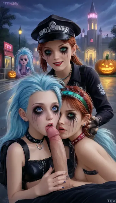 22 years, A composition of three persons, young, two girls and one boy, the man standing in the center, two girls on the sides, the third on his knees with his back to the viewer, one big cock, happy, urban street, full length, steampunk style, fantasy dick, They look at the camera, man, leather hat, only big dick, Super detail, Buttocks are naked, bottomless, moda, erect penis, glamur, Leather vest, On the cover of a magazine, long legs, fashion show, erection, sex, toy, penis, detailed, eyes, perfect body, freckles, skin, texture, photorealistic, (Group Family Portrait), (Urban Informal Fashion), Punk, (Alternative Fashion), Bare Bottom, Rich Top, latex, A slave on her knees, a bag on her head, catgirl, pop, art, Gothic, castle, lively, luminescent, Majestic, (Graceful), Backpack, handbag, garters, harness, collar, gloves, (post apocalypse:1.5), (Night, neon), mystery, fantasy, (dead makeup:1.5), crime, movie, style, ((a bag with eyeholes is placed over the man's head, full naked man, erect penis, chill out)), The man's face is not visible, only man body, (Halloween party:1.8), ((zombies:1.9)), woman, sucking, a, cock, <lora:dare_catgirl_kingdom:2>, <lora:Dead Presidents (1995) crime movie style:2>, <lora:WTS - WhatTheSuck - v1:2>, (((TV show, reportage, stream))), blowjob