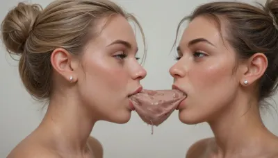 A blonde sexy Woman sniffing on other womans Panty, she wear the panty on her Face, sniffing on Panty, lace panty, panty sniffer, sniffing, pussy, Beautyfull Face, hairstyle bun, leopard panties, thoung, wet, Squirt, messy