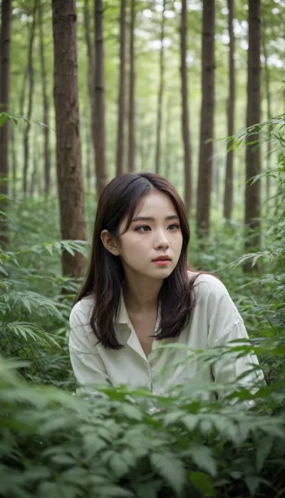 Le secret de la forêt enchantée

- Oui.

Dans une forêt luxuriante et vibrante, une jeune femme nommée Huwai découvre un ancien artefact Manhwa caché parmi les nombreuses plantes et feuilles vertes. Lorsqu'elle l'examine, l'artefact commence à briller, révélant un portail à une autre dimension. Avec l'aide des esprits forestiers, Huwai parcourt ce portail pour découvrir les secrets de son passé.