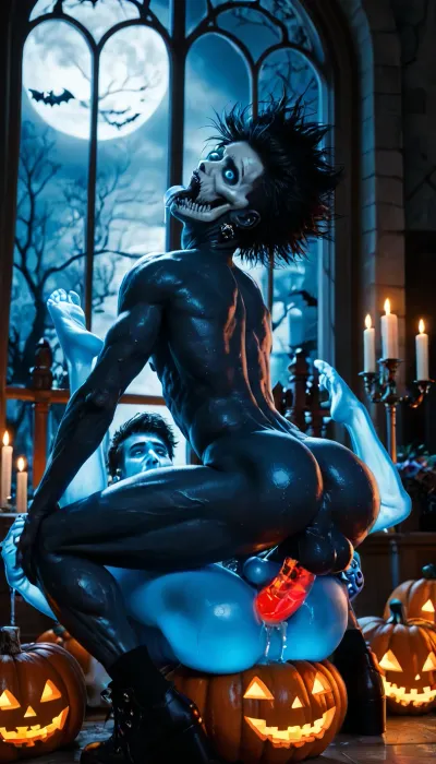Sims, halloween, sexy young man ruined asshole, ((ghost:1.5)), (scary ghost hands coming from everywhere are wandering on the man's body), (((Ghost Anal Hard fucked:1.2))), (ghost double penetrated:1.2), a scary ghost monster sex the man by inserting his dick into his anus, (ghost grabbed in hair), (ghost grabbed in pecs:1.2), (many, hands, caress, a, man's, body:1.3), the sexy man has a scared expression on his face, moans, sceam, orgasm, in the night, mating, invisible penis in the ass, ((Insanely hot goth bimbo man 22 years old getting fucked anal by force by a freaky ghost monster with huge ghost monster cock)), ((huge exposed tits)), ((painful expression)), ((topless)), big ass, big pecs, (bouncing cock:1.5), straight black hair with blunt bangs, pale skin, black lipstick, perfect body, gaping ass, gaping booty, ((view from side)), ghost monster thrusting deeply into ass, clear cum dripping from ass, Object, gd, erection, sex, ghostly monster penis, large, (Halloween party), (skeletons), (zombies), (Burning candles), sweaty skin, hair blowing, gothic castle, (red neon lighting), (Blue eyes), pumpkin for Halloween, (a pumpkin on Halloween), (((a skull painted on the body:1.2))), light falling from the window, gay fantasy, hardcore gays men, (a painted body on Halloween:1.5), playboy stile, dark comics, only gay sexe scene