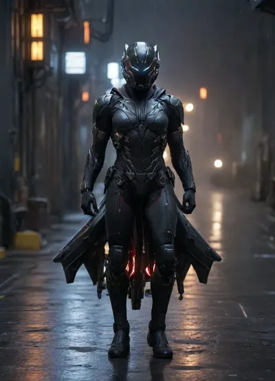 hightech_robotics, Cyberpunk, cyberpunk, style, Full body, superhero pose. Sitting on a motorcycle in the rain. Midnight., (Sodium lighting:1.4), ., (Rain:1.9), (wet skin:1.8), symb10ic, neon, filaments, ribbons, tendrils, light, streaks, tentacles, cig, star, citizen, aegis, anvil, aopoa, argo, banu, crusader, drake, esperia, misc, origin, rsi, vanduul, roberts, space, industries, reclaimer, redeemer, hammerhead, eclipse, avenger, gladius, vanguard, pisces, carrack, legionnaire, hurricane, hornet, f7c, hawk, arrow, liberator, khartu, al, raft, mpuv, mole, defender, merchantman, hercules, inferno, msr, corsair, cutlass, caterpillar, blade, talon, shrike, prospector, hull, starfarer, freelancer, 100i, 300i, 400i, 600i, 890j, 890, jump, perseus, constellation, galaxy, mantis, aurora, scythe, glaive, <lora:CyborgMechExosuit_v1.5:.6>, <lora:hightech_robotics:.8>, <lora:3DCyberpunkStyle_Hap_XL:1.8>, <lora:SymBIOic:.5>, <lora:starcitizen:1.2>