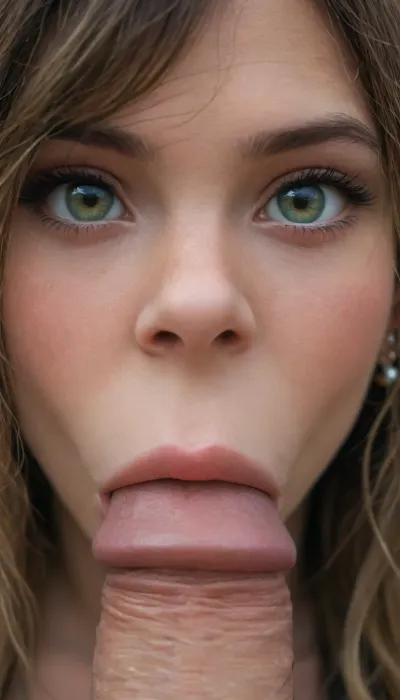 Penis stuck in the wall, futanari, young, show penis, steampunk, urban city, street, Penis as an art installation, happy, job, free use, present, deep vacuum blowjob, (close up:1.9)