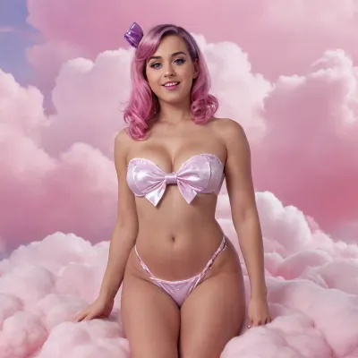 Hot naked, (skinny), tanned american slut spreads her legs and masturbates with candycane-dildo in pink clouds, double penetration, ((candy-cane in pussy and asshole)), meaty pussy, ultra realistic vagina anatomy, ultra detailed pussy, ((((pink clouds)))), fully naked, ((big tanned titts)), full body, ((long purple-silver hairs)), little purple hair-bow, slutty smile, pink lips, (pink nipples), candy-themed view, pink sky background, pink clouds, masterpiece, ultra resolution, 8k uhd, ultra realistic photo, k4t1p3rr1, <lora:k4t1p3rr1:1.7>