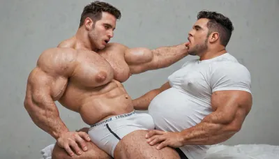 extreme handsome， men，man，man，man，2 beefy fat man，2man，2male，man，man，man，male，2 man，2man，2man，2 fat muscle man touch each other and suck nipple，male and male，self touch，spandex tight pants，white socks，muscle man，beefy high body fat，claves， white tight shirt，hyper hyper puffy nipple，hyper beefy，mature，45 years old，daddy，sexy pose ，gigantic manchest，orgasm expression，fat chest，handsome，self touch, male model haircut，extreme crazy big juicy puffy areola ，gigantic areola，pointed hard nipple，empty room，hyper strong wide shoulder and arms，hyper fat muscle bodybuilder，hyper thick arms，hyper thick neck，extreme puffy areola，lick nipple，squeeze chest from behind，extreme puffy pointed hard big nipples，suck nipples，underwear bulge，suck nipples，fuck in the air， sitting，gay sex，kiss，close up，grab ass，grab butt，raw, <lora:bulgev1-beta:2>