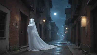 (Dramatic scenery:2), masterpiece, ((lightsource from behind)), Sigma 85mm f/1.4, 1futanari, solo, (side pose:1.3), at night, standing in dark alley, holding her shaft tightly, (fully clothed:1.5), ((wearing a full ghost costume:1.5)), bimbo body, (gigantic fake tits:1.1), flat stomach, ((erected cock)), (((no testicle))), wasp waist, sexy hips, trained legs, toned tighs, ((visible silhouette under costume)), full ghost costume, only lightsource from behind, spotlight from behind, ghost, person, Sheetghost, Person, <lora:detailed_notrigger:1.7>, <lora:ghosts person 1a:1.5>, <lora:SheetGhost SDXL LoRA - Trigger with Sheetghost Person:1.7>