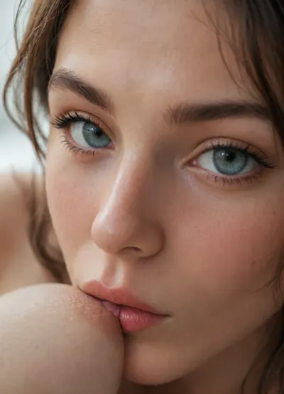 Close up of sucking on a breast