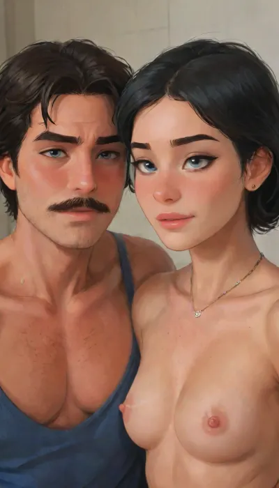 Andava, Andavaverse, Loving Couple Enjoying There 7th Anniversary.

Mr Roth, Caucasian, Italian-American, Husband, muscular large superhero god body tall mature older senior old man, Height 6'2, a stylized character with a powerful chiseled build. He has a square jaw, thick black mustache, and intense blue eyes. His short, dark hair is streaked with gray at the temples, styled neatly to enhance his authoritative look. His body is covered with a natural spread of chest and limb hair, emphasizing his masculinity. Defined abs, broad shoulders, and exaggerated muscular proportions give him an imposing, heroic presence, his design emphasizes raw strength, maturity, and dominance. A commanding figure blending rugged masculinity. Hes a hardworking Dad of two 'Alexis and Pelo', naked walking out the shower holding wife's hand, massive hairy gigantic penis.
And.
DYLAN KARURA ROTH, East-Asian, Korean, Wife, confident and mature petite middle-aged woman, Height 5'7, a stylized character featuring sharp mature facial features Fine lines and wrinkles Especially around the eyes and mouth smile lines and forehead, two-tone black hair with silver highlights sleek bob-cut hairstyle, and expressive bright-grey eyes, framed by thin-rimmed designer female glasses. Wearing designer lingerie, accessorized with gold earrings and a jewelled choker and wedding ring. Her pose is poised and seductive relaxed, knowing smile and half-lidded eyes, blending professionalism with subtle sensuality. The character exudes authority and charm, with a slender yet athletic hourglass figure emphasizing elegance and confidence.Shes hard working mom of two 'Alexis and Pelo'.
1boy, 1girl, size_play, height_difference, size_difference, weight_difference, husband on wife, dom_male, sub_female, grandfather on grandmother, perfect anatomy, best quality, 8k, insane details, intricate details, hyperdetailed, hyper quality, ultra detailed, professional, HDR, ray tracing reflection, cinematic lighting, highlydetailedbody, realisticface, highlydetailedhair, perfectfingers, insanelydetailed, 8K.highdetailedskin, highresolution, (j_cartoon:1.5), Drawing, bellap, uberfit, muscular, athletic, J., Jonah, Jameson, <lora:bellap:1>, <lora:J. Jonah Jameson:1>, <lora:samdoesarts1.1-000030:.4>, <lora:J_cartoon:.3>, <lora:Animated_Concept:.4>