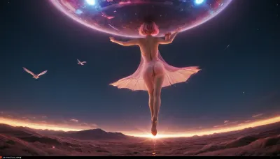 psychedelic drawing comic book art, in a parralel dimension, seen from behind, (flight, (horizontally)), (through a infiny tunnel of, (fluo néon light)), a, (naked youngfull face girl), length, neon pink hair, fluttering in the wind, completely naked, flight, space, rocket, flying, bird, cyberpunk, ZipFile, Comi, josan, gonzalez, bl4ckl1ghtxl, hrglw, hair, glow, neon, <lora:CyberPunkAIp:2>, <lora:ComicBookStyleSDXL:2>, <lora:deathburgerxl:2>, <lora:bl4ckl1ghtxl:2>, <lora:glowing_hair-000006:2>