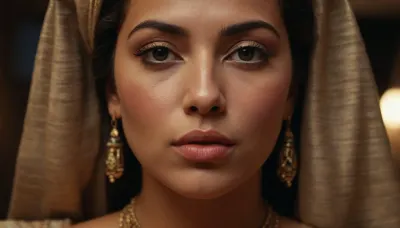 egyptian lady, (face, aquiline nose, plump lips, high cheeks)