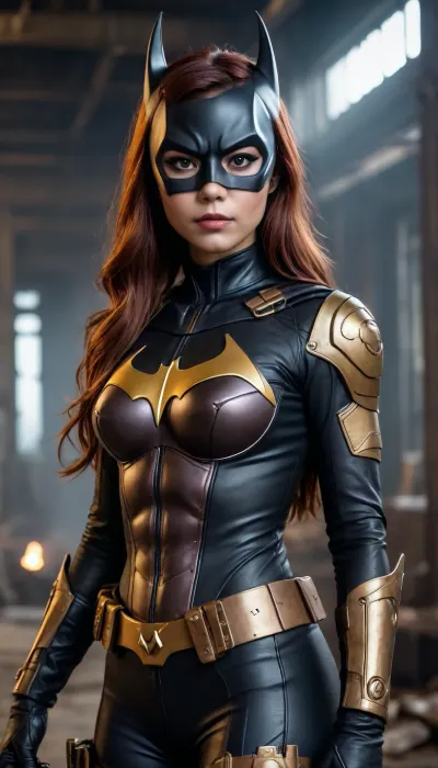 Batgirl, post-apocalyptic steampunk Asian, steampunk Batgirl.
