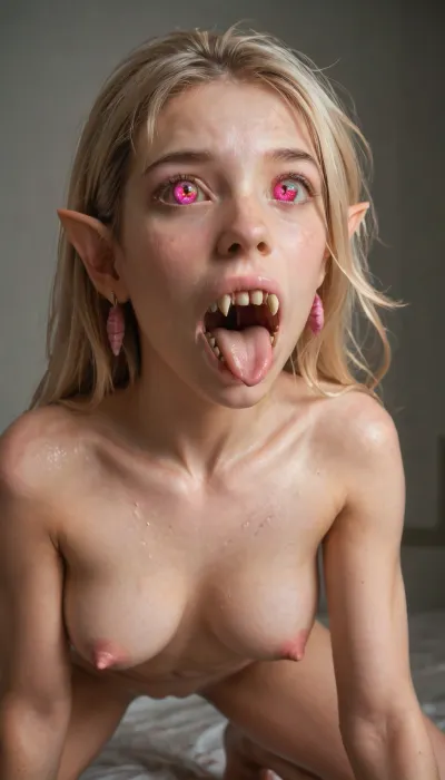 (scared, worried), nude girl anorexic girl, (mind controlled), (transforming into a realistic sexy dragon girl:1.15), (dragon mouth), (dragon snout:1.2), (realistic dragon fangs), with claws, (dragon eyes), pointed ears, fingering pussy with dragon claws, bony, (pink detailed reptile skin), <lora:SDXL1.0-LoRa_Zeitgeist-Morphing-Concept_by-AI_Characters-v1.0:.95>, <lora:kenziereeves_SDXL:.5>, <lora:r3psp1k3s:.95>