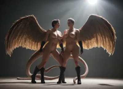 8k, realistic image, best quality, masterpiece, a female alien with scaly skin, half-naked in a space suit, very short hair, long pointed ears, three breasts, (((soft spotlight emphasizes her three breasts:1.4))), (((medium round breasts, she has a very long muscular tail on her back and very long large wings protruding from her back:1.4))), (((high-heeled boots:1.4))), (((looks sexually aroused into the camera:1.4))), a foreign galaxy in the background, Demobaza, <lora:demobaza__domowo_dress:.8>