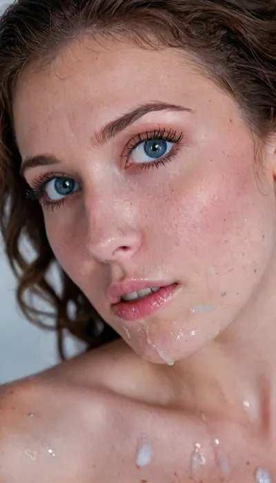 A hyper-realistic close-up portrait of a mysterious frostbound woman, icy blue glowing eyes, snow crystals shimmering on her skin, frost-dusted eyelashes, cracked frozen textures across her face, loose strands of hair trapped in ice, dramatic cold lighting, ethereal winter atmosphere, swirling snow particles in foreground, ultra-detailed skin pores and freckles, soft pink lips contrasting the cold tones, cinematic depth of field, 8K resolution, photorealistic, dark Arctic ambience, high-contrast icy blue color palette, sharp focus on eyes, moody and dramatic film lighting, atmospheric realism, award-winning fantasy photography style., Italian 28 years old short woman. Height 167 centimeters. Weight 59 kilos. Brunette short curly haircut. Small Bell asimetric 8K resolution, soft glow, high contrast, teal, (dynamic pose), (dynamic angle), (random view angle:1), (random pose:1.12), (dynamic view), (random view:1.12), <lora:LCMTurboMix_Euler_A_fix:1.7>, <lora:detailed_notrigger:1.7>, <lora:JuggerCineXL2:1.6>, <lora:CinematicStyle_v1:1.7>