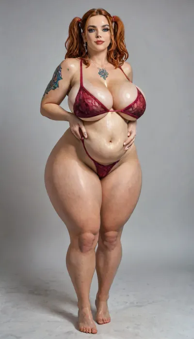 Reiq art style.
Rich king's apartments.
Russian beauty oversized bbw milf with oversized thick thighs. In erotical clothes. Orange hair with two maxi pigtails. Full body with tattoos. filigree of bright, rich colors. seductive posing, standig with spreanwide legs. horny face with busty opened mouth. Super clear, highly detailed watercolor, glaze technique, plus colored alcohol ink.
New mother, massive saggy tits full of milk, pregnant titties, massive huge breasts, (soft and jiggly boobs:1.5), (deep cleavage:.8), showing off her body in a lace erotically lingerie, huge curves barely contained, massive wide hips, small feet, small shoulders, small head, <lora:DonaughtX2Lora-000105:.8>, <lora:LCMTurboMix_Euler_A_fix:.8>