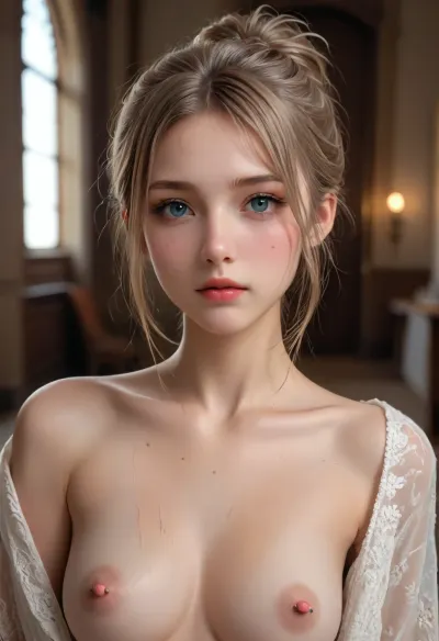 I'm naked and there are sunburn marks
maximum realism fantasy style
I am 9 years old and I am an alien girl
hairstyle ponytail straight bangs
her skin color is grayish blue with a sheen
of lush lips and her lower lip is slightly larger
make-up olive eye shadow with green eyeliner, dark purple glossy lipstick with pink edging on lips, long blue eyelashes, my legs in glossy stockings with a bunny pattern, red sandals
my pink pussy is open, perfect nipple piercing with a chain of big pink areoles, mouth is slightly open, milky saliva is splashing, makeup, eyeliner, eyelashes, <lora:Modern_MakeUp_XL_v0_1:2>