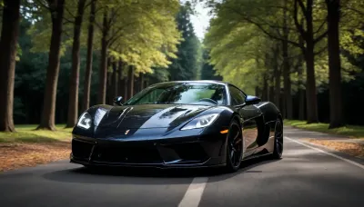 black background color on light trees on sportcar