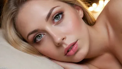 18 Year old woman, emphasis on her eyes, close up of eyes, (big tits, shaved pussy, shows her ass), (Scandinavian and Irish features), (photorealistic, photo realistic, photorealism, photo realism:1.5), (professional photography), (4k, 8k, 8k resolution, best quality, ultra quality, highest quality, maximum quality, uncompressed, raw source photograph:1.2), (smokey room full of haze with floating sparks, heat shimmer, hazy smoke golden glow:1.3), (same color eyes, symmetric eyes, matching eyes, detailed eyes, detailed iris, detailed pupils, limbal ring around iris, perfectly round iris:1.1), (detailed skin, high detailed skin, intricately detailed skin, perfectly detailed skin, high quality skin, highest quality skin, exquisitely textured skin), (intricate clothing, detailed clothing), (microblade eyebrows, perfectly manicured eyebrows), (flushed cheeks, flushed neck, blushing cheeks, blushing neck), (her wide strong jaw highlights her powerful jawline, high cheekbones, sharp cheekbones, faint vellus hairs), (upturned button nose, delicate nose), (long messy windblown hair hangs loose hair framing her face, glowing blonde hair with dark roots:1.1), (eyes slightly crossed, big eyes, wide eyes, doe eyes, slightly wide set eyes), (striking eyes, captivating eyes, mesmerizing eyes, Fae eyes), (tanned skin that accentuates her pale skin revealed by tan lines), (large natural soft breasts, high breasts), (athletic body, sporty body, lean body, fit body)