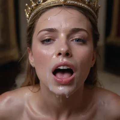 30 year old female ancient french queen, covered in thick white realistic cum, sexy expression, orgasm, orgasm face, Mouth half open, tongue on lip, eyes half closedwoman, cum, on, face, <lora:JustCum:1.5>