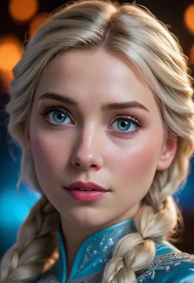 Elsa from frozen, portrait, beautiful detailed face