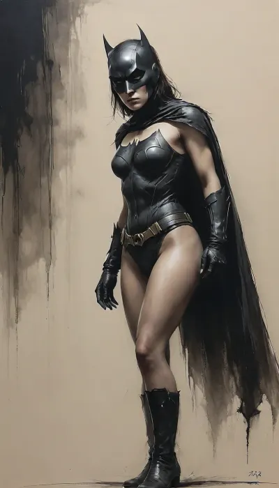 Asian, 5 foot 6 inch tall, (((-Very-small-body-))), innocent look, long straight hair, completely nude, shaved pussy, medium tits, olive skin, very tanned, (((-13-year-old girl-))), very dark skin, perky tits, naked shaved pussy, mask, Red, Hood, Black, and, white, art, pencil, shading, charcoal, drawing, toned, paper, brutal, dark, b/w, color, scheme, batman, solo, cape, black, bodysuit, gloves, <lora:Red Hood:.8>, <lora:Black and white art.V1:.8>, <lora:sketch_it:.8>, <lora:checkpoint-e23_s690:.8>