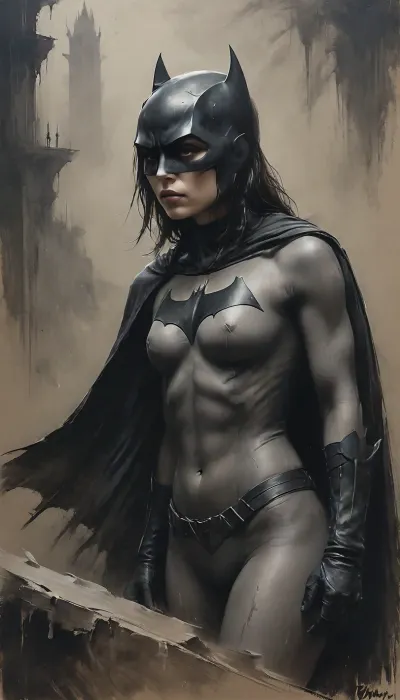 Asian, 5 foot 6 inch tall, (((-Very-small-body-))), innocent look, long straight hair, completely nude, shaved pussy, medium tits, olive skin, very tanned, (((-13-year-old girl-))), very dark skin, perky tits, naked shaved pussy, mask, Black, and, white, art, pencil, shading, charcoal, drawing, toned, paper, brutal, dark, b/w, color, scheme, batman, solo, cape, black, bodysuit, gloves, <lora:Black and white art.V1:.8>, <lora:sketch_it:.8>, <lora:checkpoint-e23_s690:.8>, Batman, <lora:batman:.8>