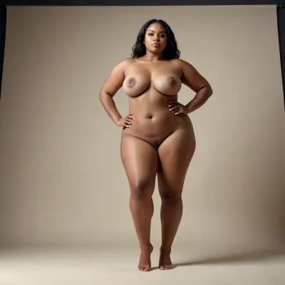 Nude black fat Curvaceous, athletic build with toned legs and balanced, graceful proportions.