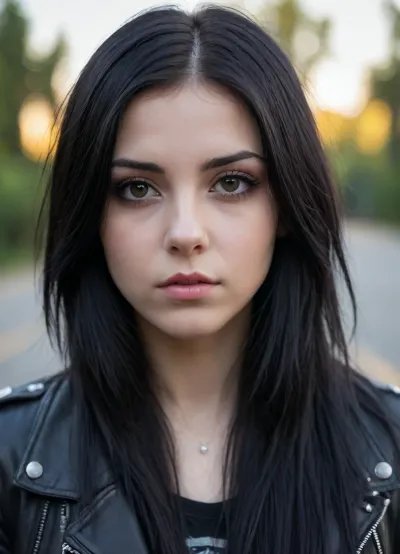 Alt girl, 18 years old, long black hair, emo