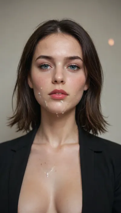 Image, tired and sad after hard facefuck girl, 20 years young, seductive, style of julia razumova, dark lipstick, dasha taran, west slavic girl, video footage, svetlana belyaeva, black straight hair, tousled hair, small breast, pretty thin thin face, her head upwards to show her cumshot, cum, dripped, from, mouth, ((sperm on her face)), (((facialized, cum on face))), in a black shirt, ultra-realistic, high definition, slim, high resolution, clothes, highest quality, professional photography, perfect lighting, string, ejaculation, on, face, taking, a, cumshot, her, sad, expression, <lora:facialized:.3>