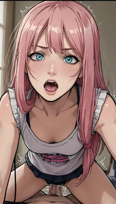 Andava, Andavaverse, Drawing, Breckie Hill, ((markgavatino style)), Melkor mancin style, flirty, high contrast, fucked from behind. Pink hair. Looking directly at viewer. Trembling. Quivering whole body rgasm. Explicit hardcore sex. Creampie. Screaming., (dramatic lighting:1), ratatatat74, kousaka, kirino, gokou, ruri, izumi, sagiri, himemori, luna, sakura, miko, tsunomaki, watame, <lora:LCMTurboMix_Euler_A_fix:.5>, <lora:EnvyBeautyXL02:1.5>, <lora:ratatatat74-000050:1.5>, <lora:mk_Bp Anime_xl:2>, <lora:Kanzaki Hiro_XL:1.7>