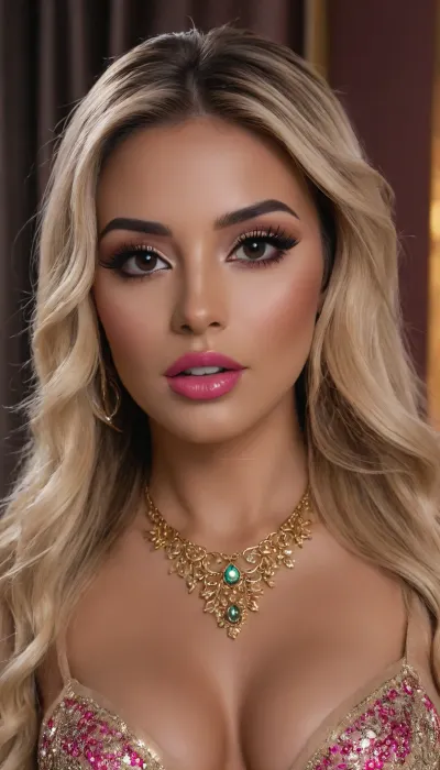 (black background), ((Realistic:1.5)), (blonde:1.3), (brown skin:1.1), (), (28yo lean Mexican woman with makeup:1.5), (pubic hair:1.4), <lora:Thigh_gap_SDXL:.8>, kawaii, makeup, <lora:KawaiiMakeupXLv2:.8>