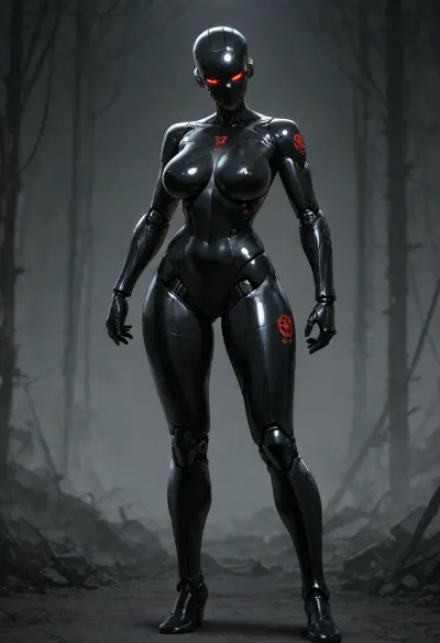 female robot, nude, standing, Terminator, <lora:augs:.8>
