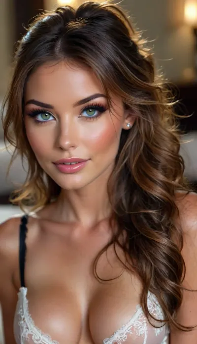 Close up, Brunette pornstar, most beautiful pornstar ever, 28 years old, cum covered, sensual, erotic, long wavy tousled hair, hair half up half down ponytail, ((sexy satin and lace bra)), bukkake, facial, cum, on, cloth, lora, attractive_notrigger, .7>, <lora:attractive_notrigger:.3>, <lora:BUT_SDXL_SHS:.4>, <lora:Vivid Midjourney mimic - XL SDXL v2.0:1.3>, <lora:add-detail-xl:1.7>, <lora:JustCum:1.9>