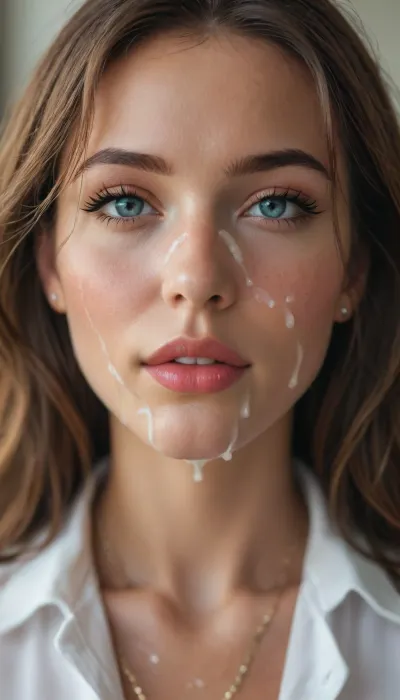 30 year old cum covered woman, ((close up of face only)), stunning brunette secretary on her knees in office with lots of cum all over her face, ((cum on face)), <lora:attractive_notrigger:1.7>, <lora:BUT_SDXL_SHS:1.8>