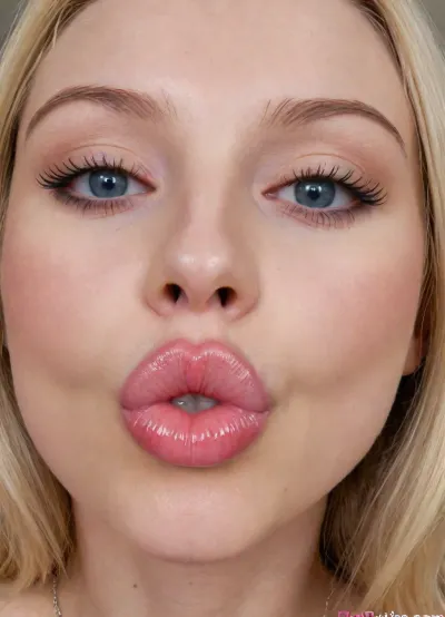 Small petite blonde, blue eyes, big juicy lips, lip filler, lip, <lora:Pouting_SDXL:1.4>, <lora:Pink_Lips:1.4>, <lora:Lip_Gloss_sexy_lips_by_DarkEffect:1.4>
