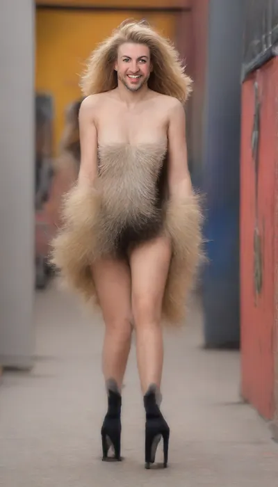 style Athena, full body view, (35 years old), nude, over shoulder face framing hair, very very hairy pussy, smiling, view shoes high heels, ((walking toward the camera:3)), (naked), on the pool.