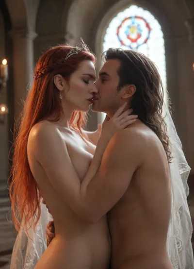 "Hyper-realistic, 8k cinematic masterpiece, the Supreme men DAMM and his Queen ANA in an intimate, passionate embrace, deep lovers, (making love), dark fantasy setting in the heart of the Eternal Earth Palace, ethereal lighting, majestic dark aura, intricate details, highly detailed, have sex