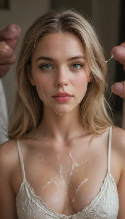 masterpiece, best quality, bukkake, upper body, woman, highly detailed, epic, gorgeous, film grain, <lora:MS_Real_XL_Bukkake:.8>