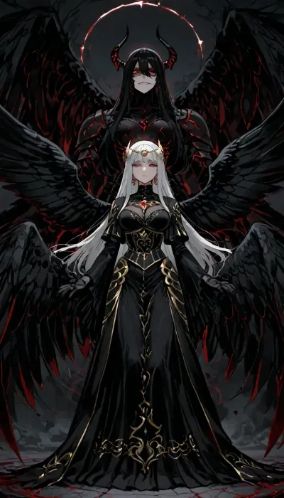 A drawing of The Dark Angel., ((Moebius style)), A solemn, pale young woman stands in a moonlit night, her presence calm and powerful like a supernatural guardian. Her long black dress flows softly around her, and an ornate, ancient headdress rests on her brow, hinting at sacred, forgotten traditions. Shadow‑like wings rise behind her with quiet, battle‑ready strength — not feathers, but drifting darkness shaped by divine power. Her expression is deep and sorrowful, carrying the weight of an eternal duty. Soft silver moonlight outlines her face and armour‑like corset, giving her an unearthly glow. Mist swirls around her as if responding to her presence, and the night landscape feels hushed and reverent, as though she stands at the boundary between worlds. She embodies mystery, strength, and tragic, otherworldly beauty., ratatatat74, <lora:ratatatat74-000050:2>, <lora:LCMTurboMix_Euler_A_fix:.4>