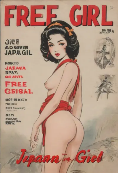 (single girl:1.9), (hand drawn:.9), (drawn comics book cover:.5), (TITLE text, "FREE GIRL":1.7), (Japan geisha girl:1.7), Japan geisha naked girl 18yo, a long red scout tie on neck, red obi, no bra, no panties, hairy pussy, sexy random pose, mangaForm, full-length image, sopi, erotic in the background, <lora:iltromba_artwork_style_smm_SDXL_LORA_v07:.2>, <lora:text:.5>