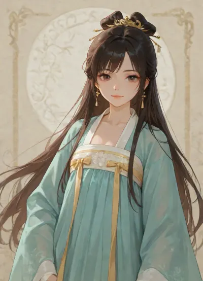 1woman, (Hanfu:1.5), tang, style, outfits, <lora:hanfuTang_v41_R_SDXL:.1>