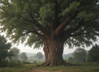 The old huge oak tree
