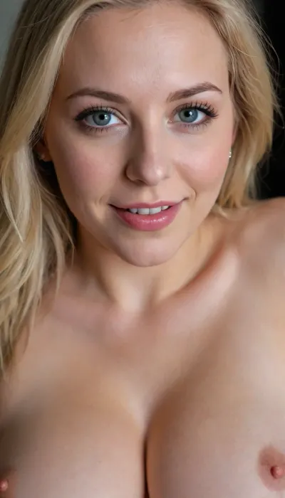 30 YEAR OLD NORSE SLUT, VERY EXTREMELY EXTREMELY CLOSE UP, FACE & BREASTS DIRECTLY IN VIEWERS FACE, FACE TO FACE, DIRECTLY IN FRONT OF VIEWER, VERY CLOSE UP, BENDING FORWARD, BRIGHT WHITE FACE, VERY WHITE SKIN, NO SHADOWS, LONG FLOWING NATURAL BLONDE HAIR, BIG GRAY EYES, SMILING, SLUT, IN DARK BEDROOM, WOMAN DIRECTLY IN FRONT OF VIEWER UP CLOSE, SUPER SIZED NATURALLY HUGE LACTATING BREASTS, PERFECT LACTATING BREASTS, COMPLETELY NUDE, JEWELRY, PERFECT FACE, LUSTFUL APPEARANCE