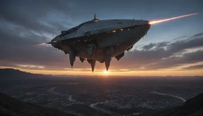 An epic and stunning movie shot depicts a future crystal city surrounded by a grand palace of desire, located at the center of a massive spaceship. Late at night, the city and spaceship are illuminated by dazzling lights, with deep space nebulae and stars clearly visible in the background. Several super large liquid satellites are suspended in the sky, creating a vast metropolis with glowing bioluminescent structures and suspended bridges. A panoramic view of a complex city layer composed of interconnected towers, with distant and vibrant galaxies and nebulae visible through the spaceship's transparent dome, surreal, 8k resolution, sacred atmosphere, epic scale, tranquility of the universe, and surreal masterpieces, lx, starry, sky, outdoors, Panoramic, landscape, futuristic, ship, night, <lora:lx-真实摄影-星空XL1.0:2>, <lora:Space Ship Concept Art (VW Style)_epoch_10:2>