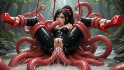 (HYPER FAT octopus like slug monster), ((beautiful gorgeous goddess woman:1.7)), 🐙 Tentacle FFashion XL Series, SFW, (LoRA, LoHA, LoKR, LoRA FA), (Woman suspended high off ground from cephalopod:1.5), (suspended high in the air), (suspended from octopus high off ground:1.3), (woman's legs bound restrained and stretched from octopus:1.5), (thick tentacles wrapped around her thighs:1.6), (woman’s body upright on top of octopus with her legs bound and spread:1.5), (octopus wrapped around her thighs:1.5), (octopus thick tentacles wrapped around her thighs holding and lifting her off the ground:1.6), (her legs entirely restrained and bound by octopus:1.35), ((carry_sex:1.5), (extreme full_nelson missionary pose, with her legs bound and spread back behind her:1.5)), (octopus tentacles wrapped around woman's legs), (Highest detail:1.35), (extreme thick cum dangling from woman’s face and anus:1.6), (anal penetration:1.5), (photorealistic face), photorealistic, (face in view), (impossible anal fit), (octopus slug wrapped completely around woman fucking anus:1.35), (octopus ponycock fucking woman's throat and anus balls deep:1.35), (octopus wrapped around front of her with ponycock in her anus:1.35), enormous fat hyper octopus over woman fucking her anus, (Enormous octopus slug wrapped around her body fucking her anus), (her arms and legs restrained), (octopus ponycock in her anus:1.35), (octopus wrapped completely over woman), (anal penetration), (tight anus stretched with ponycock), (Extremely beautiful young woman:1.5), (Selene from Underworld movie:1.3), (long hair), (long ponytail:1.3), (perfect body), high detail face, (Selene ia a extremely beautiful young tall woman with long ponytail of black hair, she has the look of a skimpy:1.35), (colossal fat hyper octopus slug monster fucking her mouth anus and pussy with ponycocks), fucking woman’s asshole, (triple penetration:1.35), (sucking ponycock:1.35), (deepthroat ponycock:1.35), throatfucked, (colossal thick coned ribbed ponycocks), colossal cone shaped ponycocks, ((Disgusted facial expression:1.53), (extreme sad crying:1.43)), (wrapped around her hips), fucking her tight asshole, (tight full latex bodysuit:1.35), (on top woman fucking her anus:1.35), octopus fucking tight anus, tight asshole stretched by ponycock, full body view, (impossible fit), (enormous thigh high long platform heels:1.35), tears, skinny woman, woman squealing and gagging on cock, (woman covered with extreme thick lumpy gooey cum), (squealing while throatfucking ponycock:1.5), (wasp waist), (long legs:1.35), (skinny), (hourglass body), (swamp background:1.2), (High, Resolution), (More, Details), (8K), GapingAssholesAllFourQuiron, pose, all, fours, from, behind, spread, ass, legsbehindhead, <lora:SDXLHighDetail_v6-000005:2>, <lora:SDXL1.0_quiron_GapingAssholesAllFour_v5.1p_Lora:2>, <lora:LegsBehindHead:2>, Selene, <lora:Selene_3-000015:.8>, DonMFr4ck7ur3dUnd3rw0rldXL, <lora:DonMFr4ck7ur3dUnd3rw0rldXL-000006:.8>
