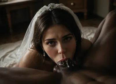 (((my 25yo white wife She swallowed the entire cock easily, the entire cock completely inside the bride's throat, deep throat and deep throat until the testicles were in the bride's mouth.))), . 2thick 10inch black cock, flaccid, black eyes, . Break., (((close up of face, highly detailed, looking directly at me))), high definition skin, excessive cum dripping pussy, excessive pussy juices dripping, lots of cum, excessive cum dripping, (large black cock), (interracial sex), dirty bedroom, hdri light, solo focus, realistic lighting, ultra high resolution, clear focus, depth of field, 32k, 30 mm lens, 1/250 s, f/2.8, ISO 300, UHD 8K, high resolution face, reij-snrs, light, and, shadow, by, full, body, all, fours, kneeling, spread, legs, top-down, bottom-up, single, leg, stepped, on, head, ground, <lora:dark:.5>, <lora:sunriseSDXL-000009:.8>, <lora:SteppedOnHead-anxl31-000099:.8>