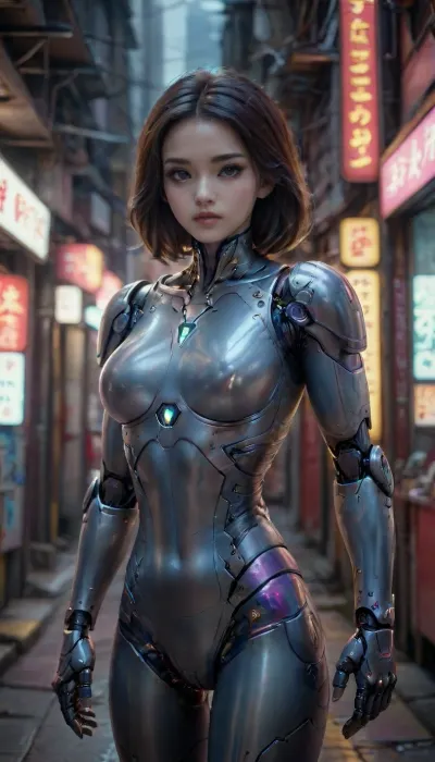 hkstyle, 4lit4, Robot, Skin, Android, <lora:hkstyleV5:.6>, <lora:DetailedEyes_V3:.6>, <lora:Alita_SDXL_v2:.6>, <lora:robot_skin_XL_1.0.6:.6>