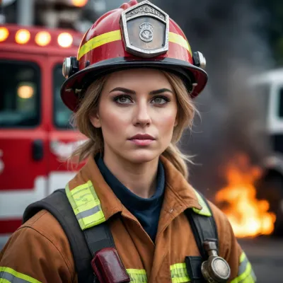 Sexy female brutal firefighter