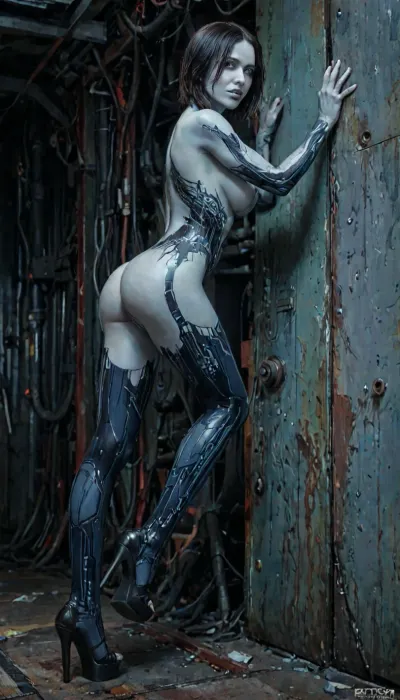 8k, score_9, score_8_up, score_7_up, score_6_up, FILM PHOTOGRAPHY STYLE, cinematic photography of a woman, professional portrait photo realism, (((Ultra realistic))), blue skin, blue hair, Cortana from Halo, Cortana robotized, robot Cortana, all shiny Cortana, big breasts, all of her body is shiny metallic, having naked pussy who squirting, very high platform heels, sultry look, naked body with hourglass shape, firm breasts, breast augmentation, Narrow hips, Slender ass, surprised face, vaginal sex with a spoon, (alien monster fucks girl's pussy:1.3), ultra-realistic, pre-ejaculate, masterpiece, best quality, on a spaceship, Grimm Fairy Tales, Rear view, side view, sexy clothes, bent over, high heel, show pussy, long legs, narrow hips, narrow calves, giant tits, torn clothes, in an old tavern, full body view, big tits, <lora:ratatatat74-000050:.8>, <lora:NEOTOKIOXL_0.2_RC:.8>, <lora:detailed_notrigger:2>, <lora:LCMTurboMix_Euler_A_fix:.8>